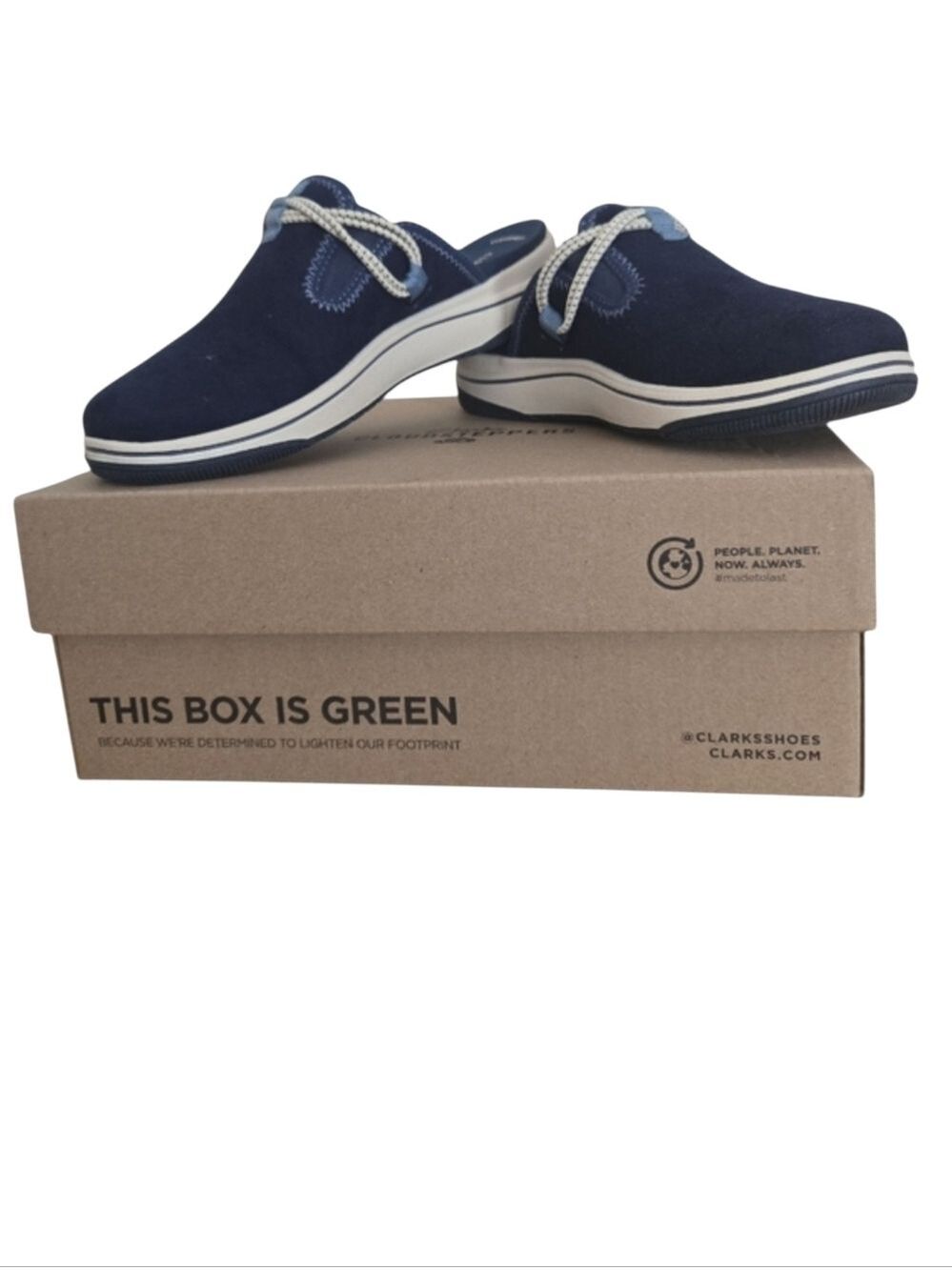 Clarks Cloudsteppers Breeze Port Navy Slip Ons Size 5